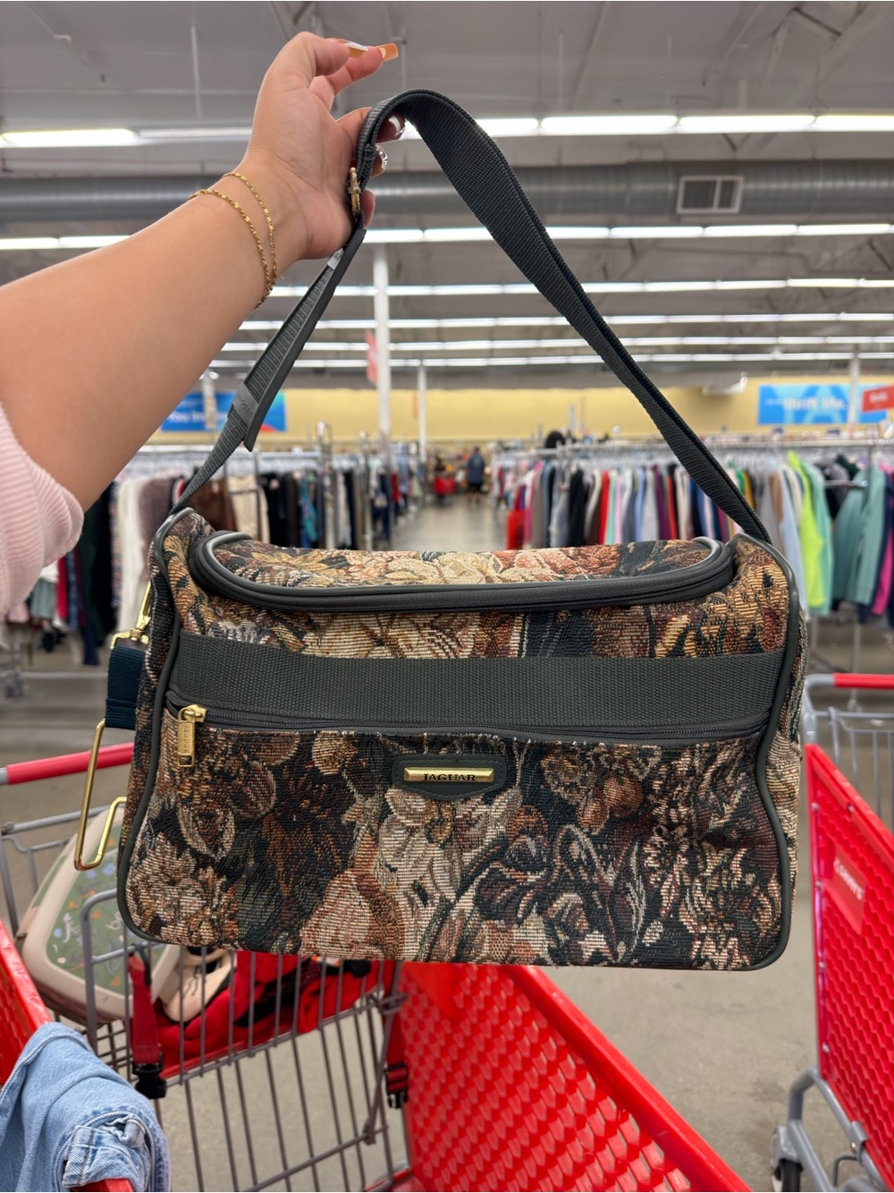 Tapestry Floral Shoulder Bag in Multi-Color